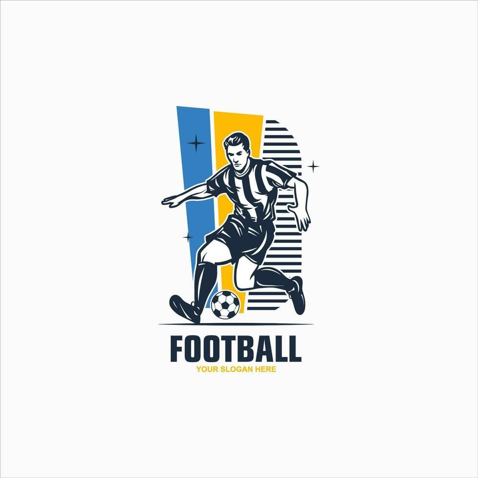 fútbol americano jugador golpear pelota logo vector. fútbol deporte icono vector