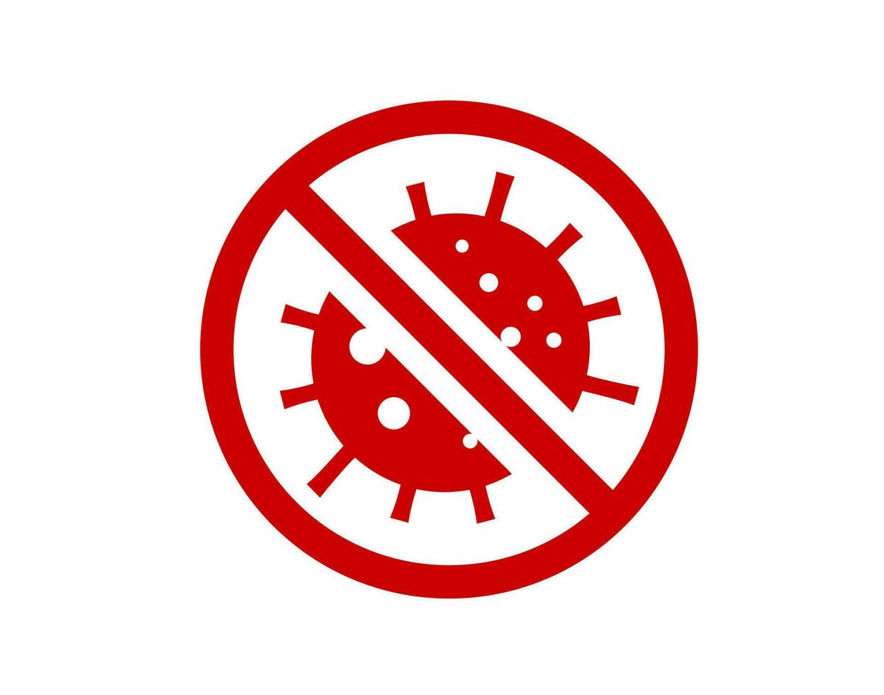 Red stop virus spread sign flat icon symbol vector format