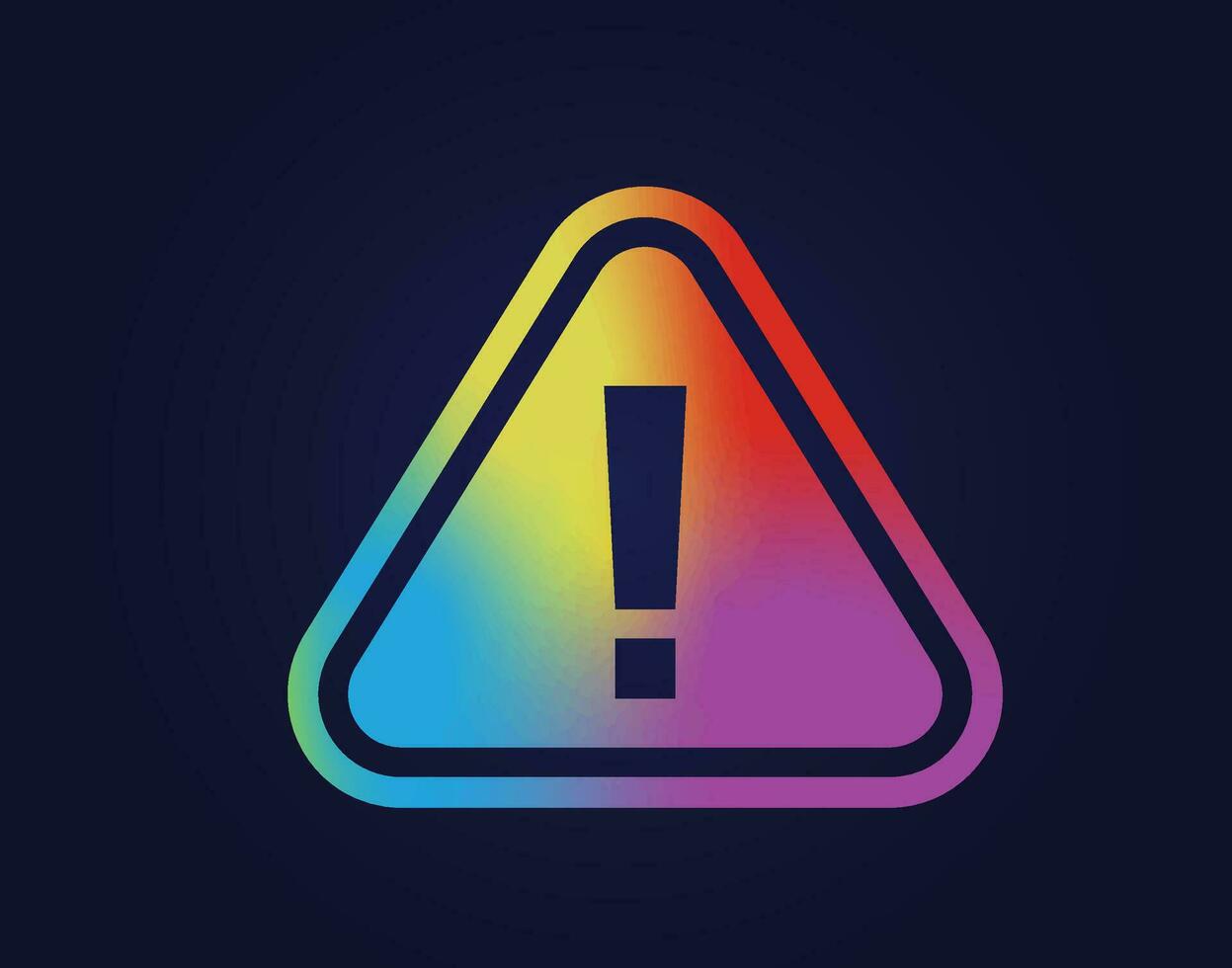 Rainbow stop warning sign flat icon symbol vector format