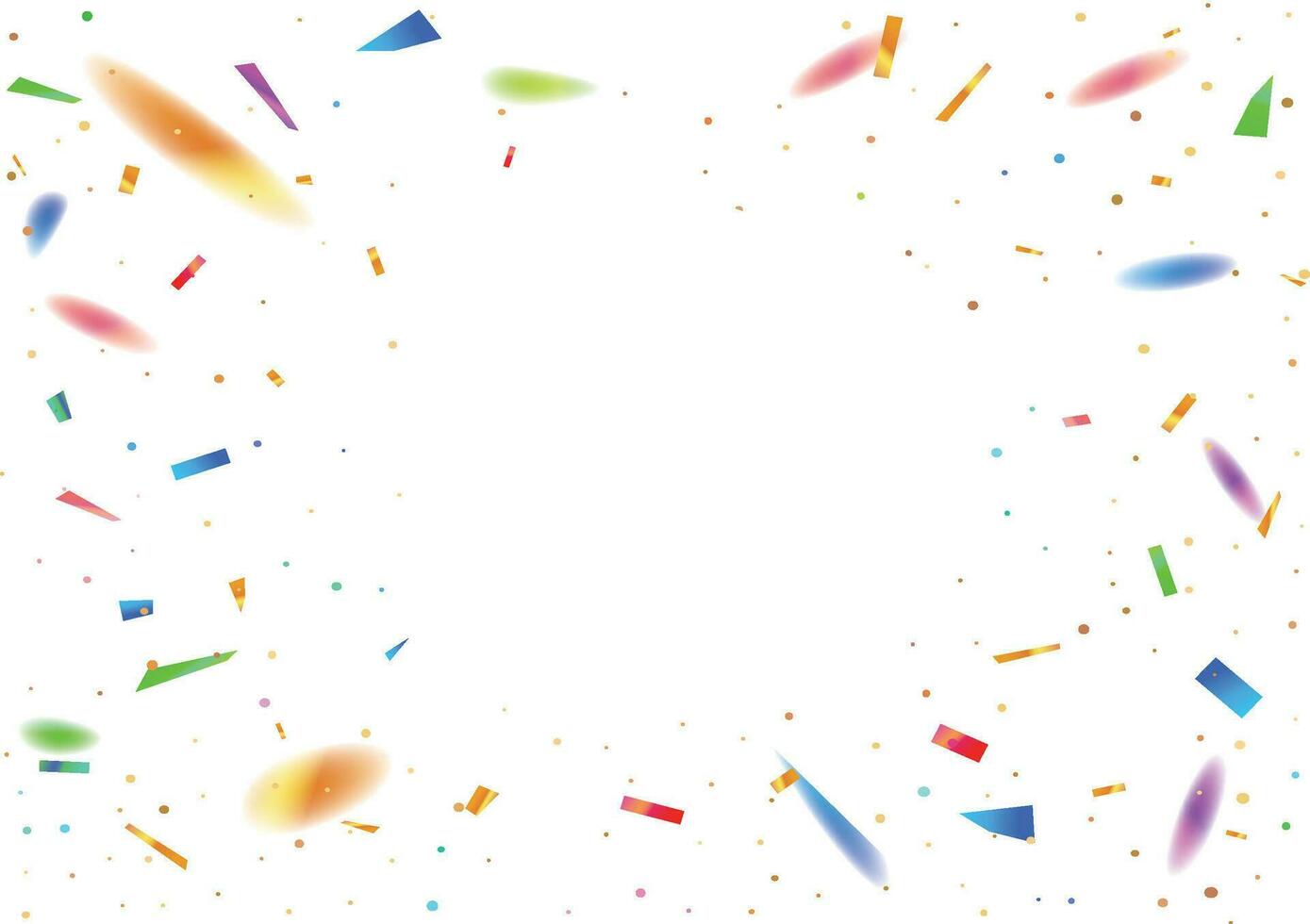 Countdown party template background with festival rainbow confetti transparent background vector