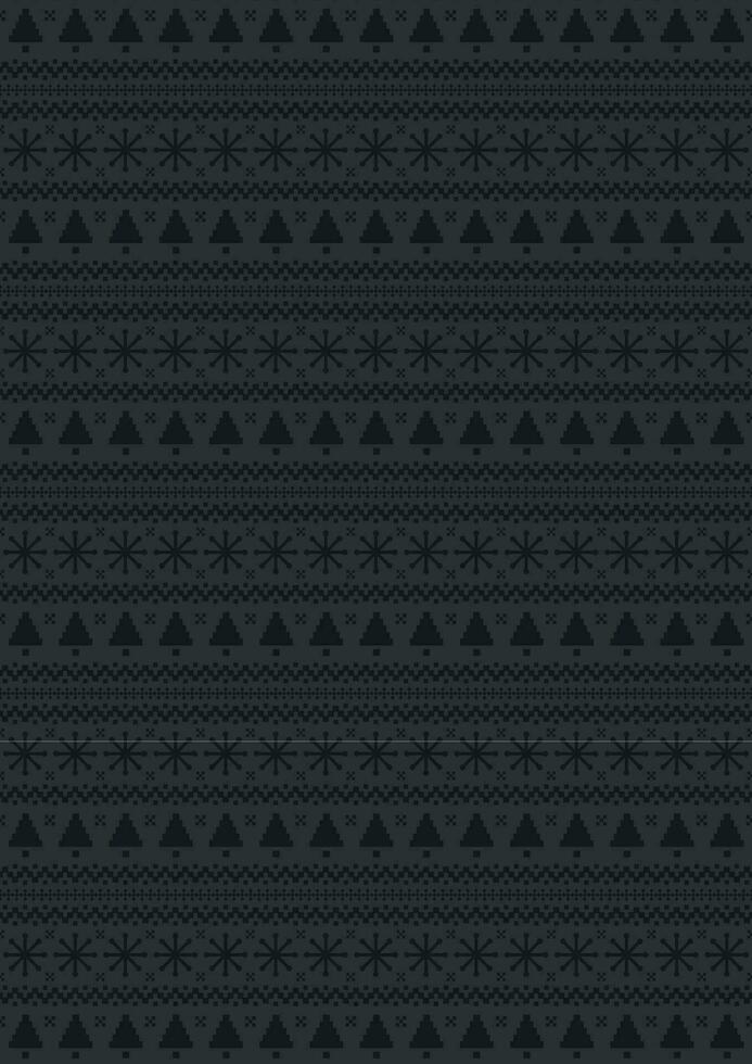 Christmas dark gray graphic paper background, tree, snowflakes and holiday geometric pattern vector