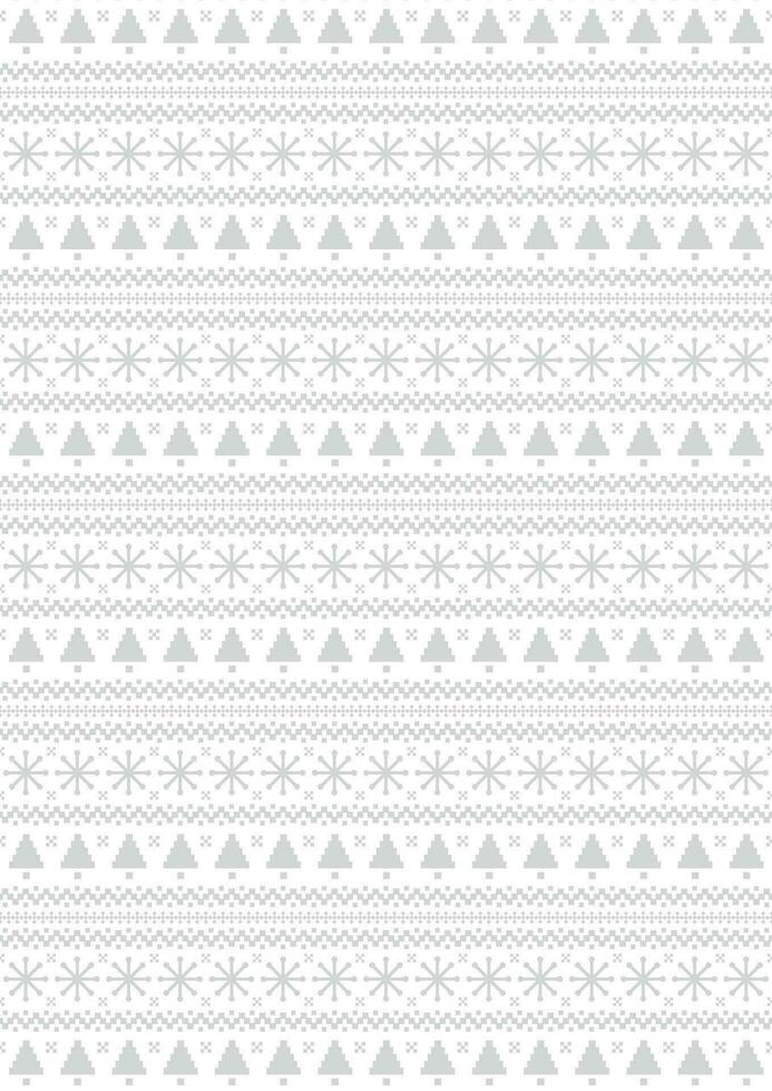 Christmas light gray graphic paper background, tree, snowflakes and holiday geometric pattern vector