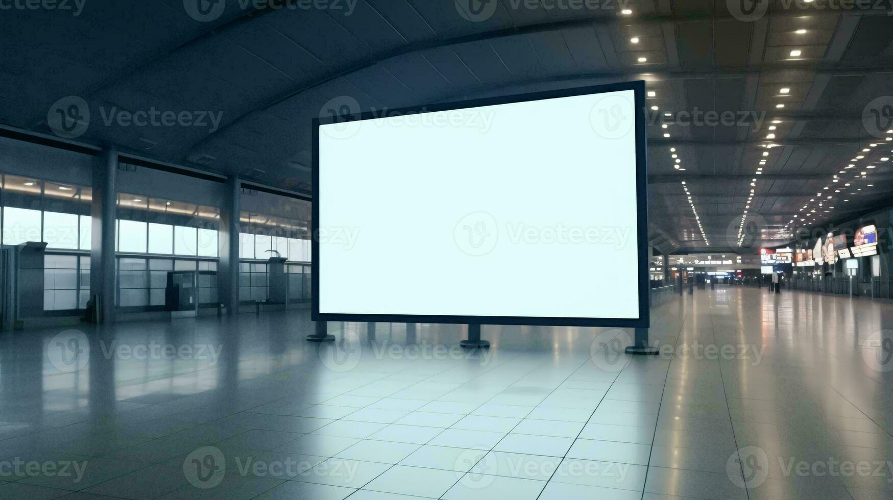 un grande pantalla en un edificio ai generado foto