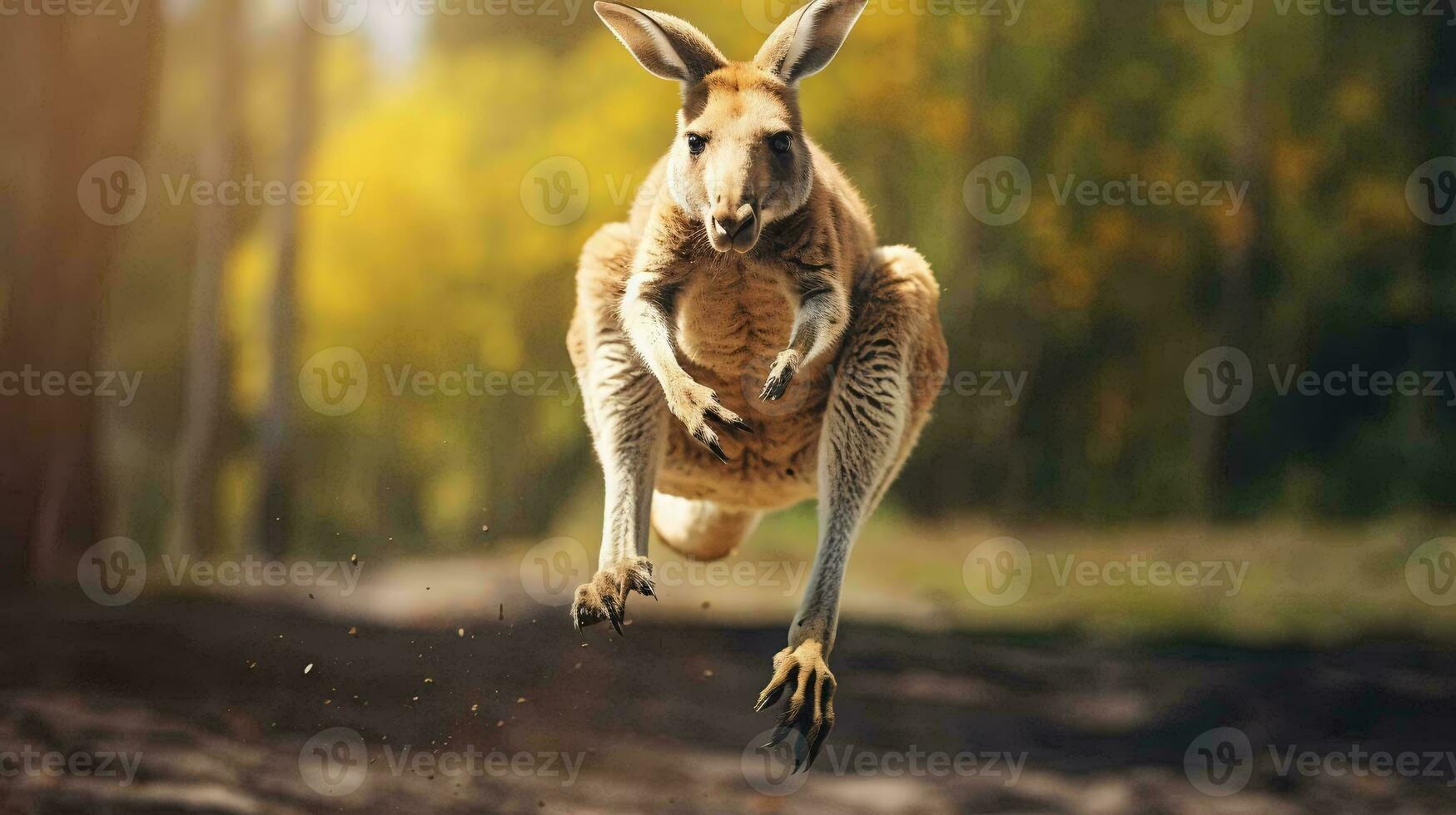 a kangaroo jumping in the air AI Generated photo