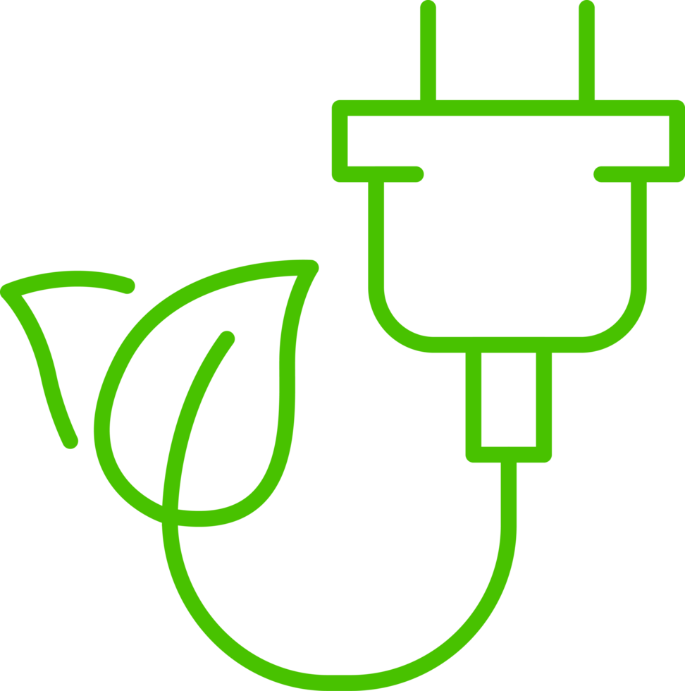 verlängerbar Grün Energie Linie Symbol Illustration png