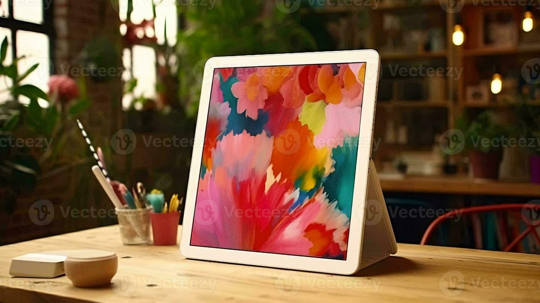a painting on a table AI Generated photo