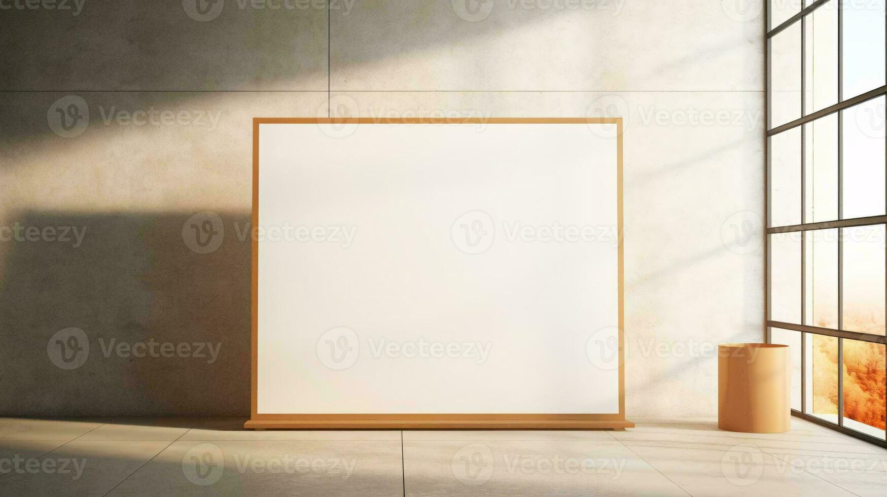 un blanco tablero en un habitación ai generado foto