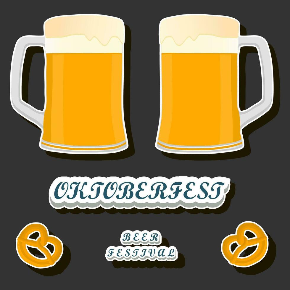 Beautiful illustration on theme of celebrating annual Oktoberfest holiday vector