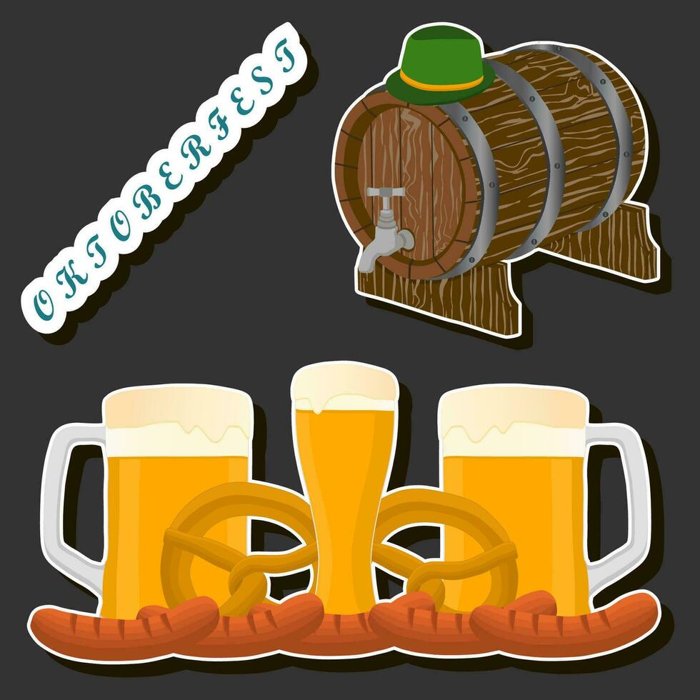 hermosa ilustración en tema de celebrando anual Oktoberfest fiesta vector