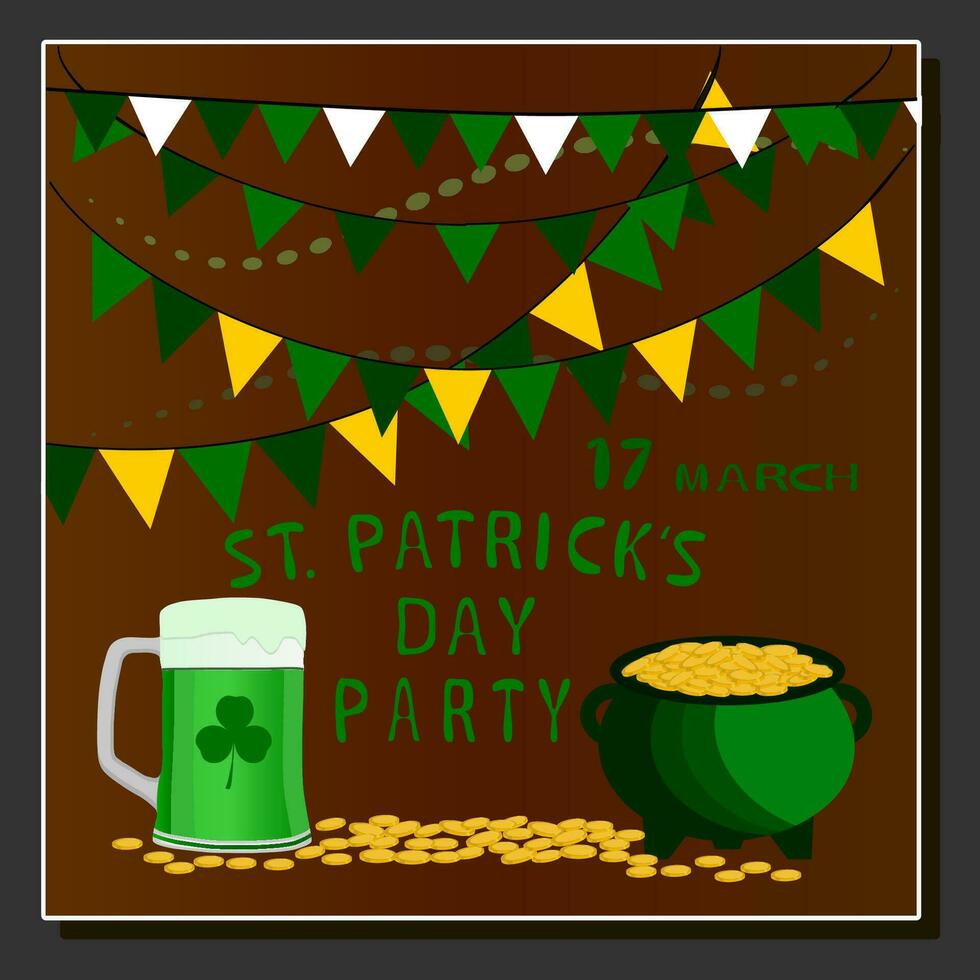 Beautiful illustration on theme of celebrating annual holiday St. Patrick's Day vector