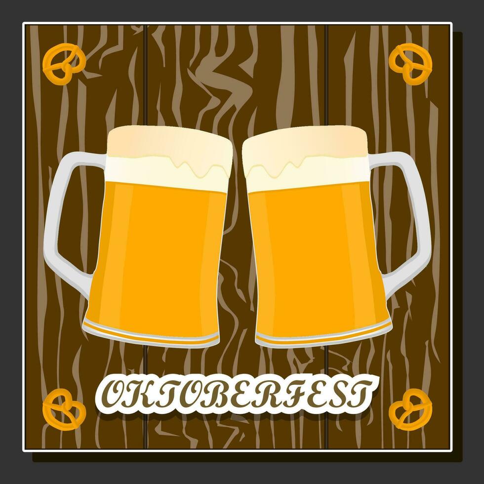 Beautiful illustration on theme of celebrating annual Oktoberfest holiday vector