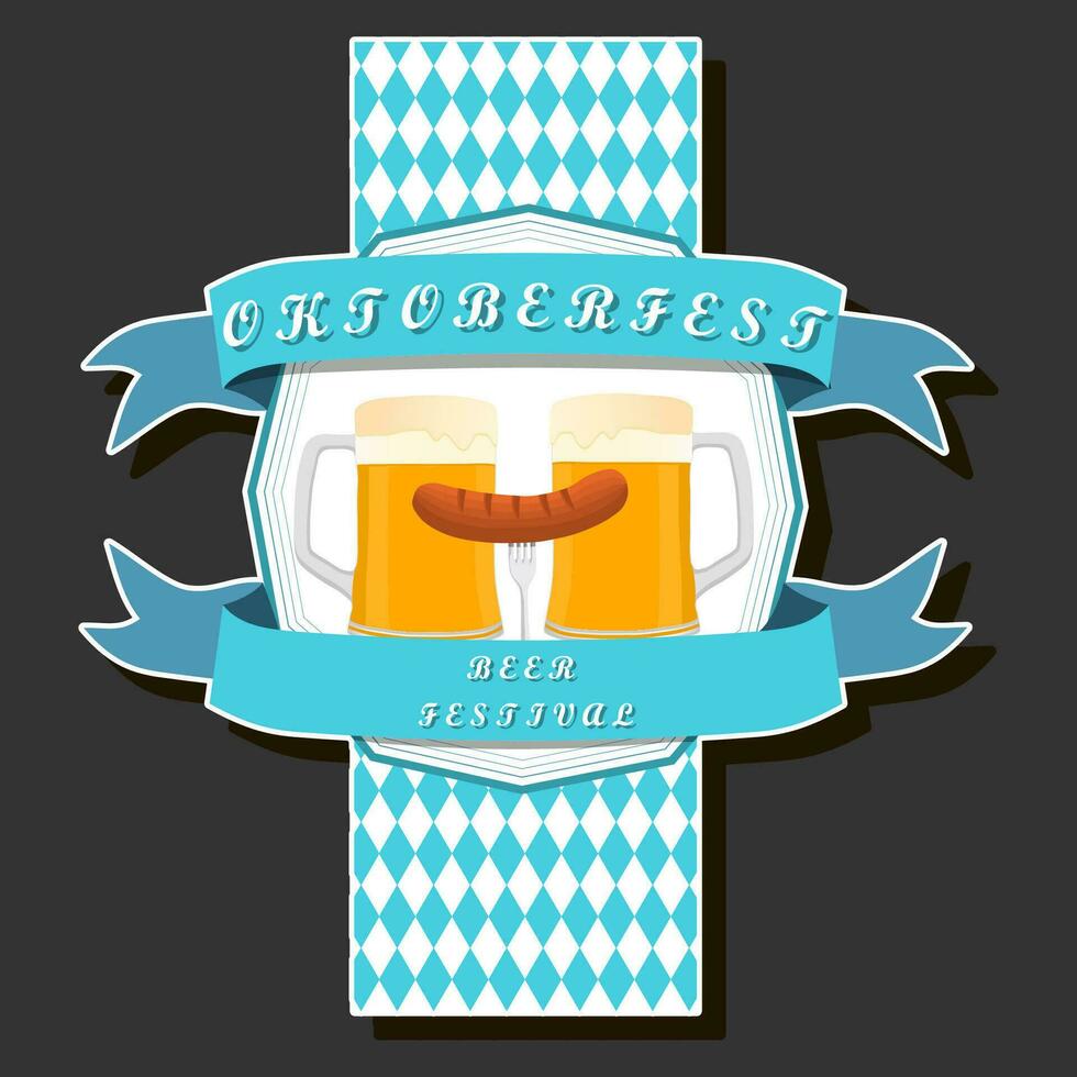 Beautiful illustration on theme of celebrating annual Oktoberfest holiday vector