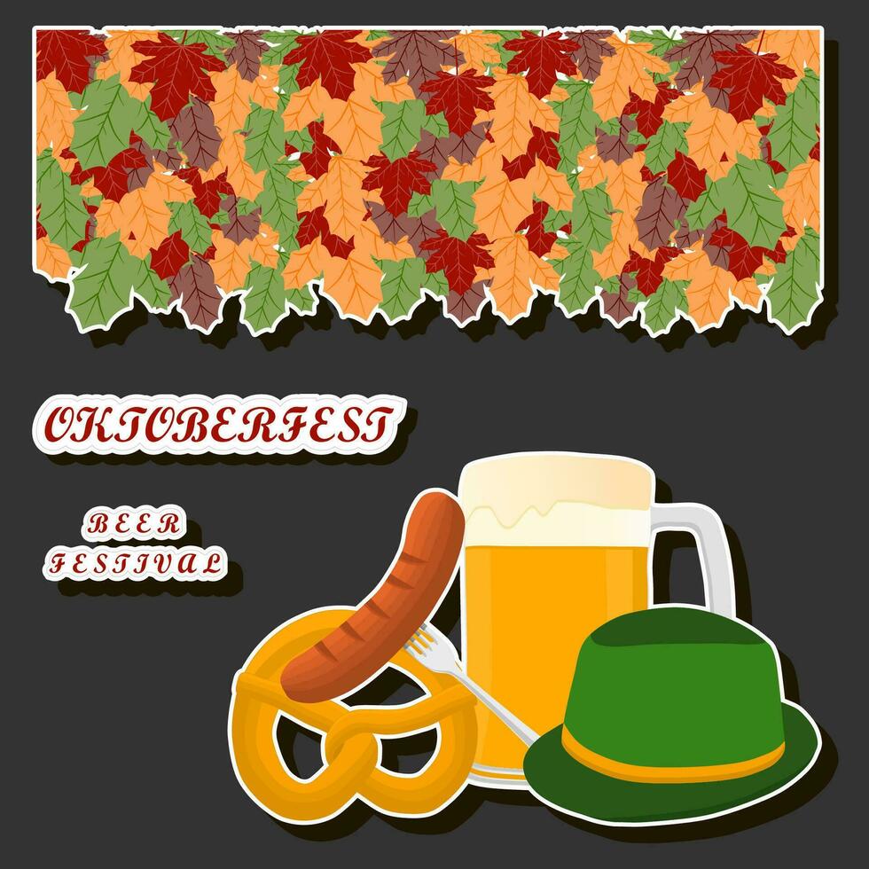 Beautiful illustration on theme of celebrating annual Oktoberfest holiday vector