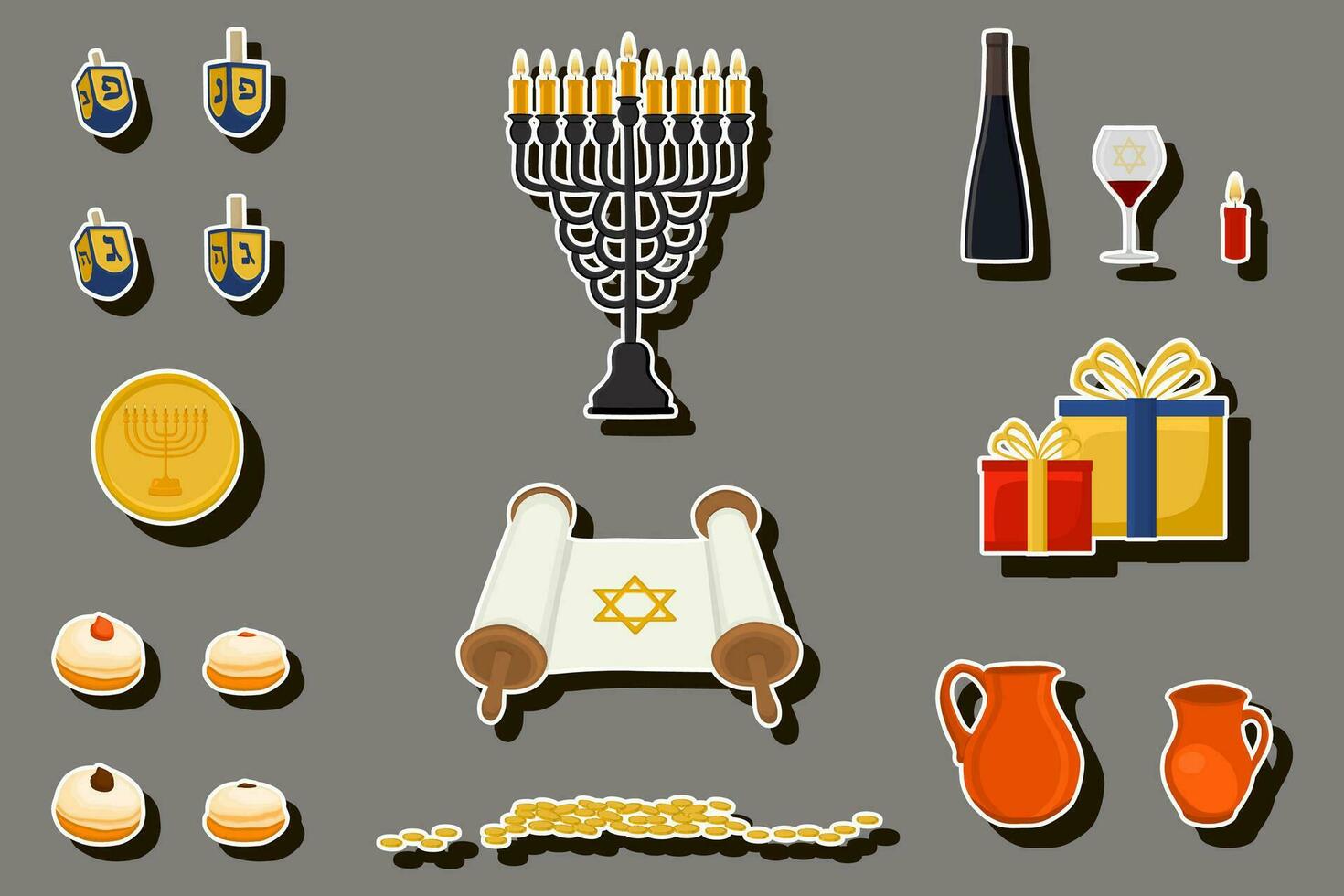 Beautiful illustration on theme of celebrating annual Hanukkah holiday vector
