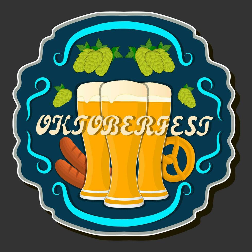 Beautiful illustration on theme of celebrating annual Oktoberfest holiday vector