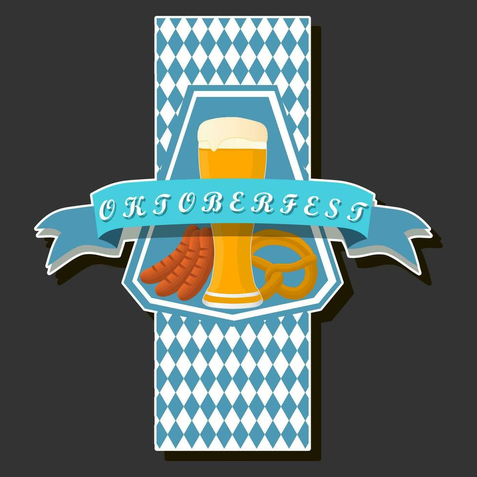 Beautiful illustration on theme of celebrating annual Oktoberfest holiday vector