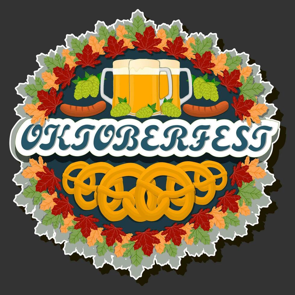 hermosa ilustración en tema de celebrando anual Oktoberfest fiesta vector