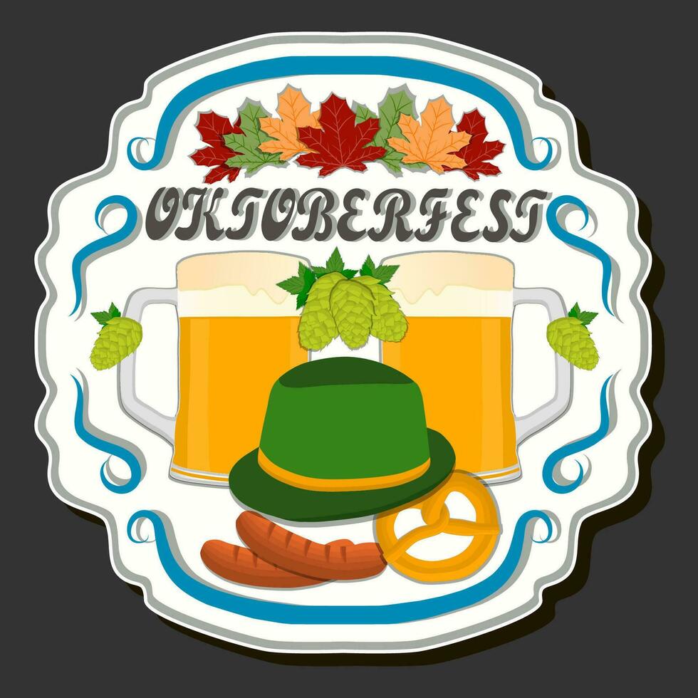 hermosa ilustración en tema de celebrando anual Oktoberfest fiesta vector