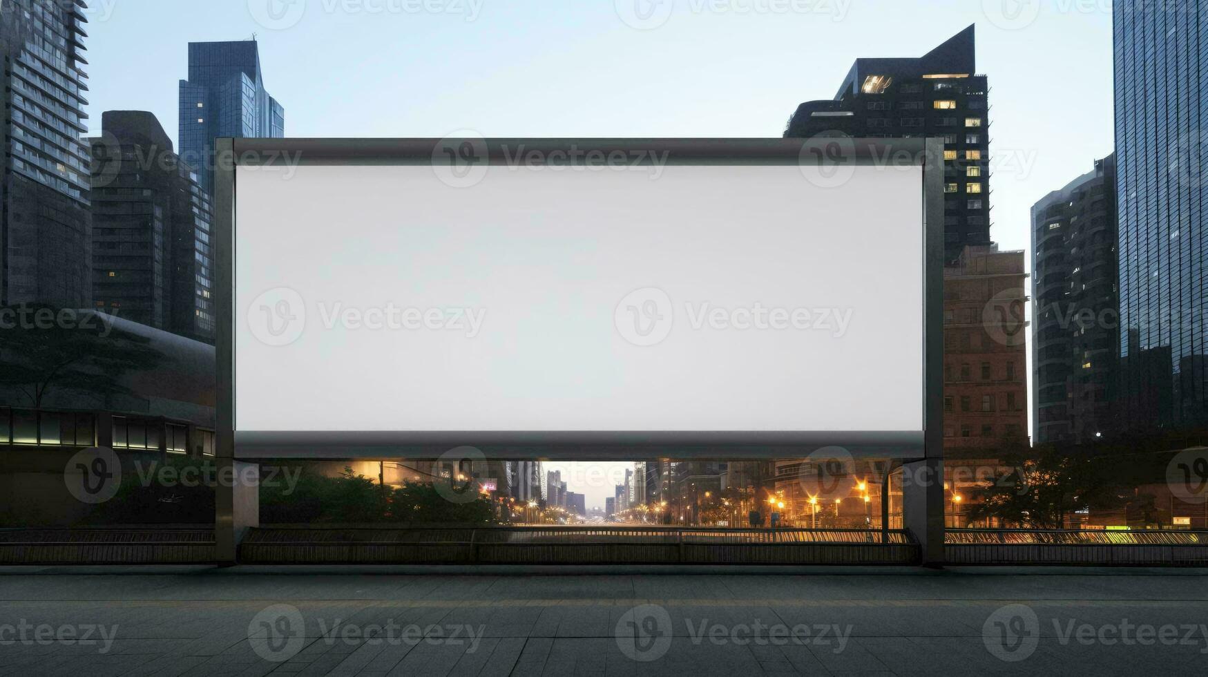 a large reflective billboard in a city AI Generated photo
