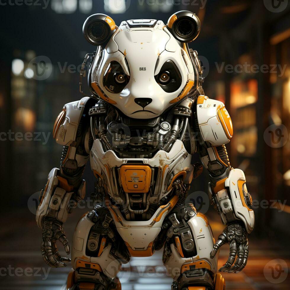 3d robot panda photo