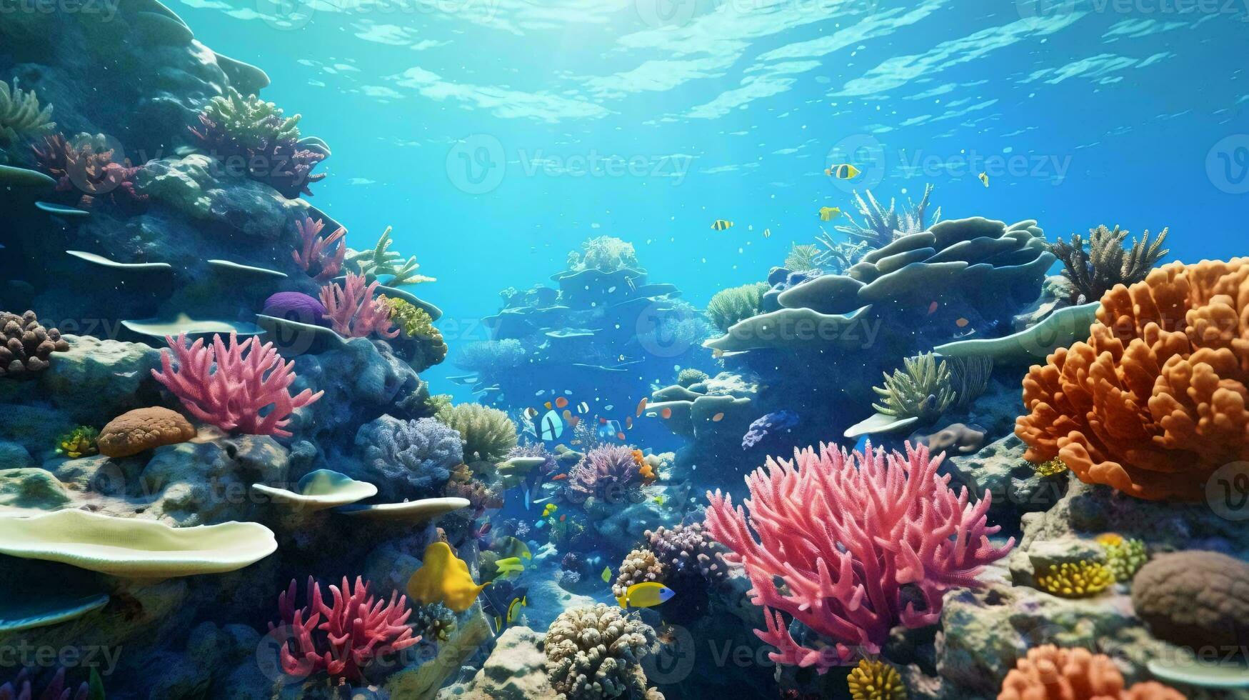 a coral reef with fish AI Generated photo