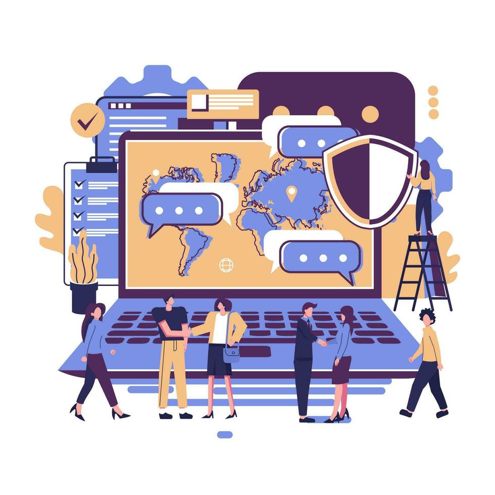 conclusion beetwen two people, conclusion and negotiation, transaction flat illustration vector