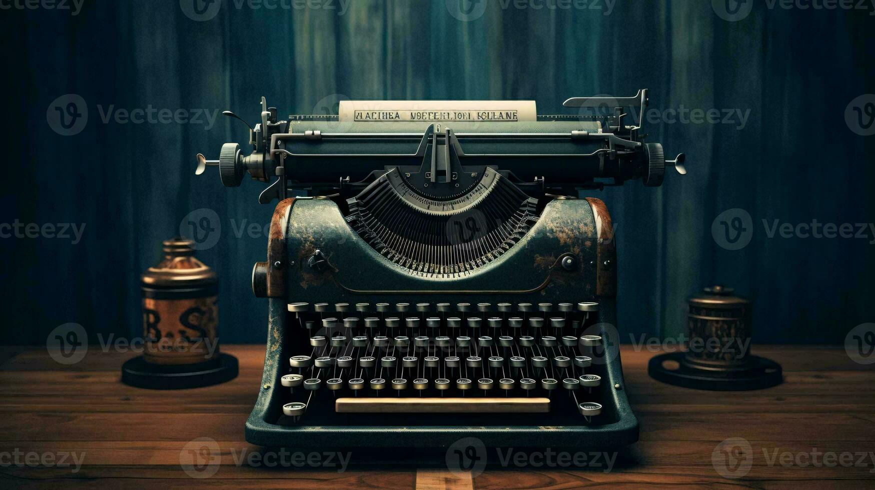 an old typewriter on a table AI Generated photo