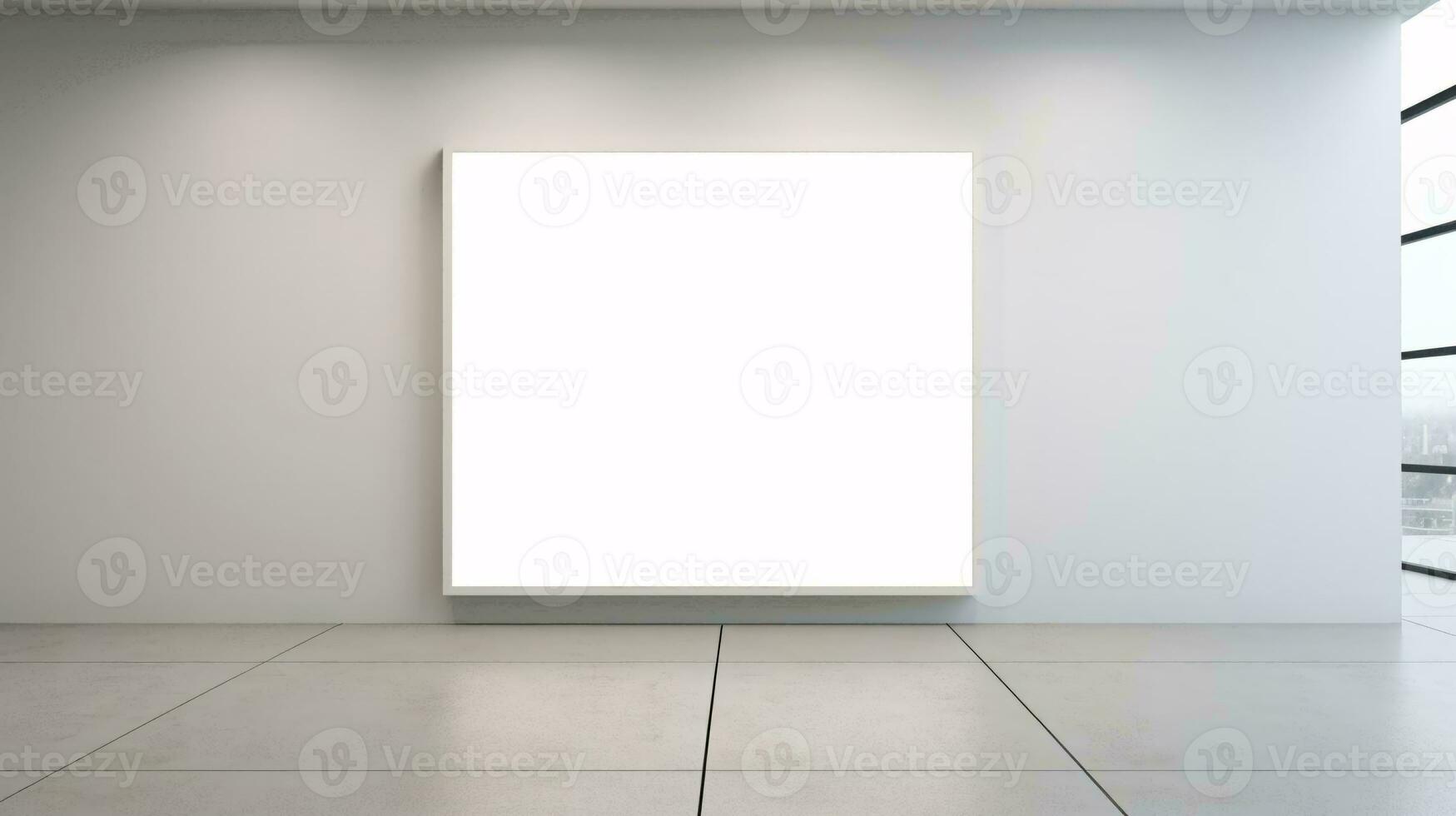 a white wall with a white frame AI Generated photo