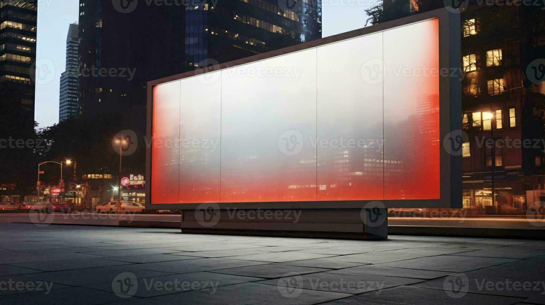 a large billboard on a street AI Generated photo