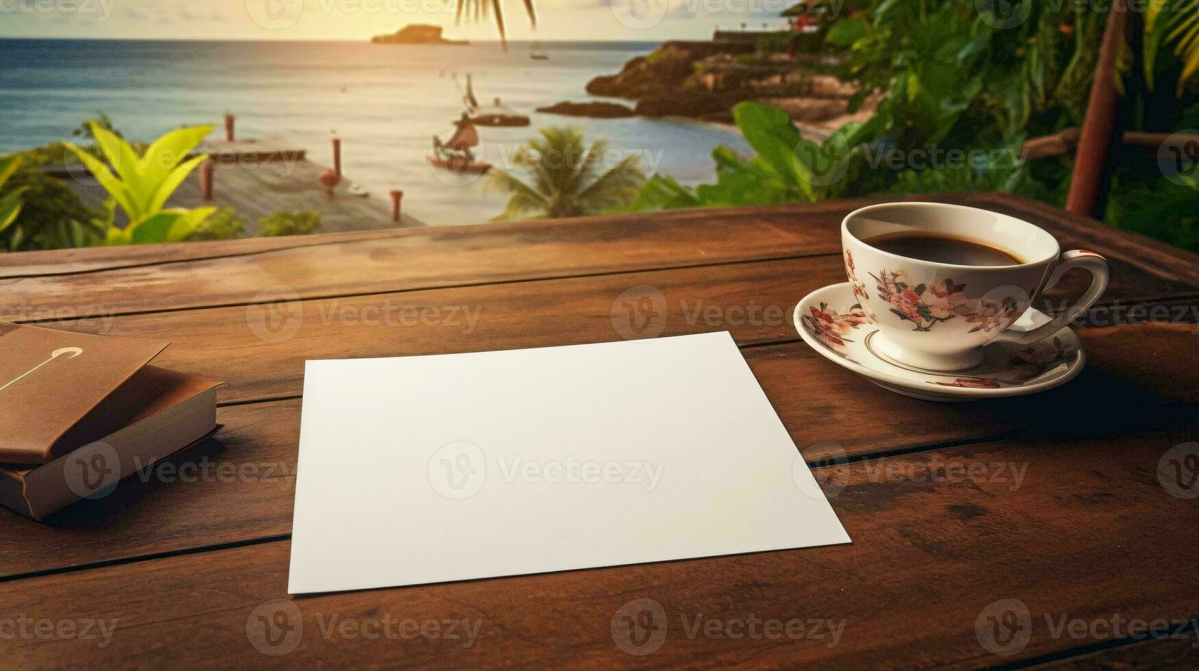 un taza de café en un mesa ai generado foto