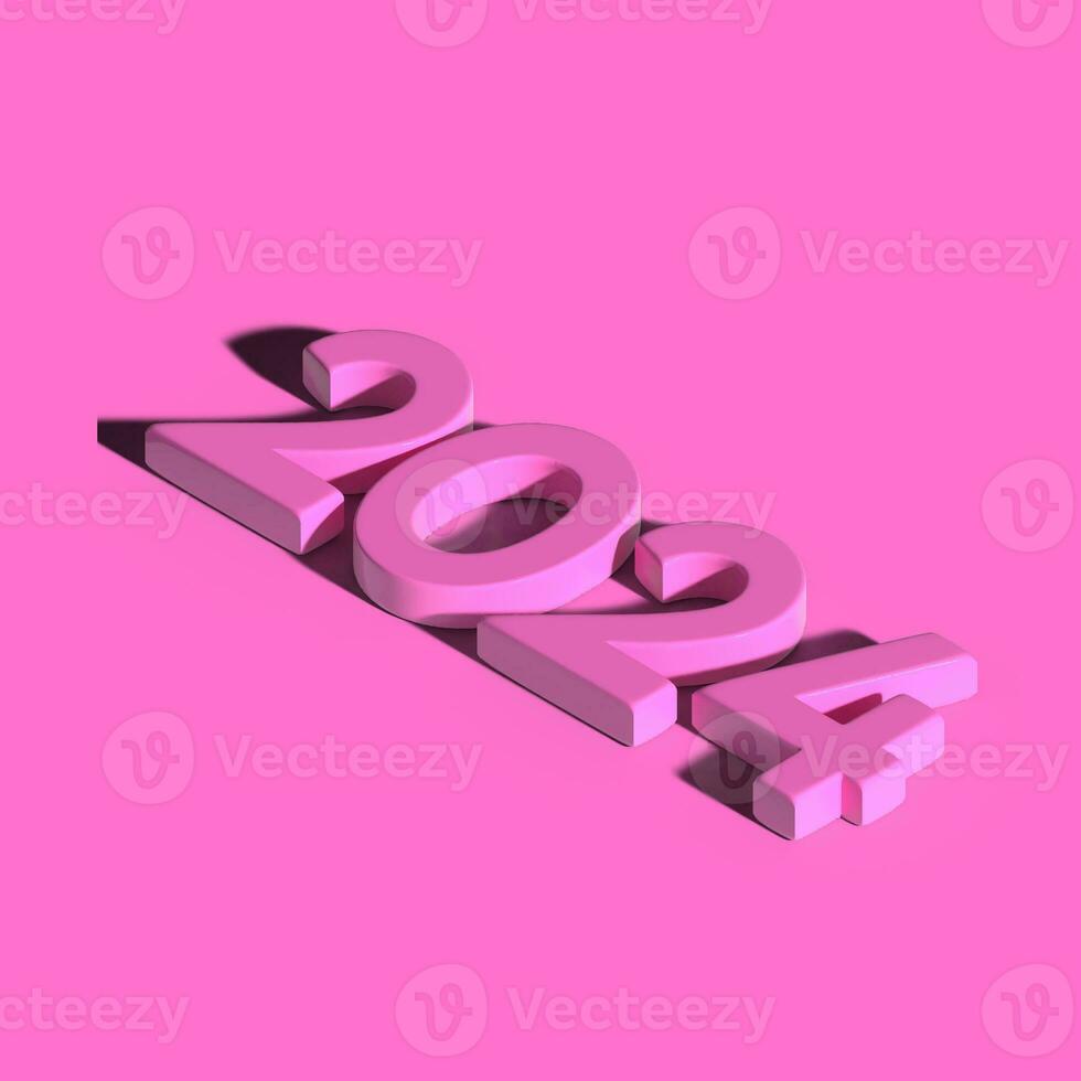 3D 2024 on a pink text and pink background. photo