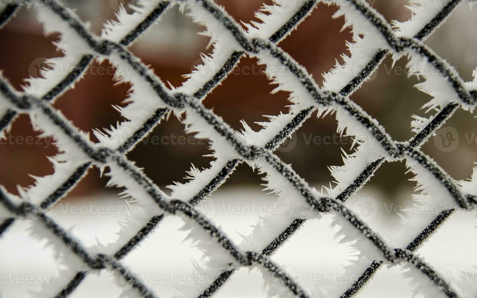 Icy metal grid photo