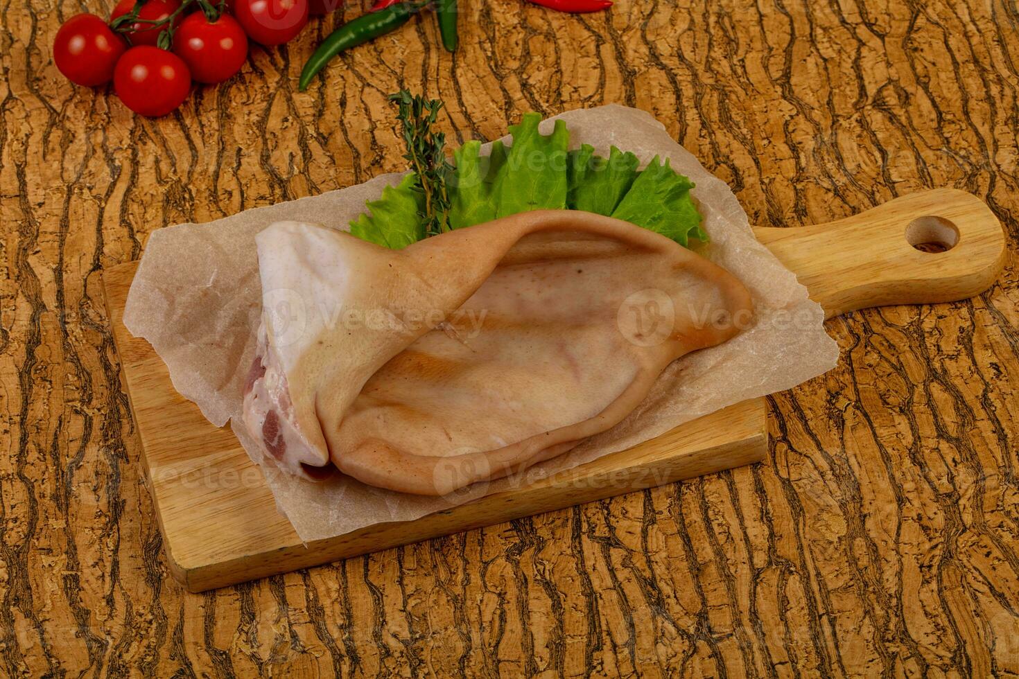 Raw pork ear photo