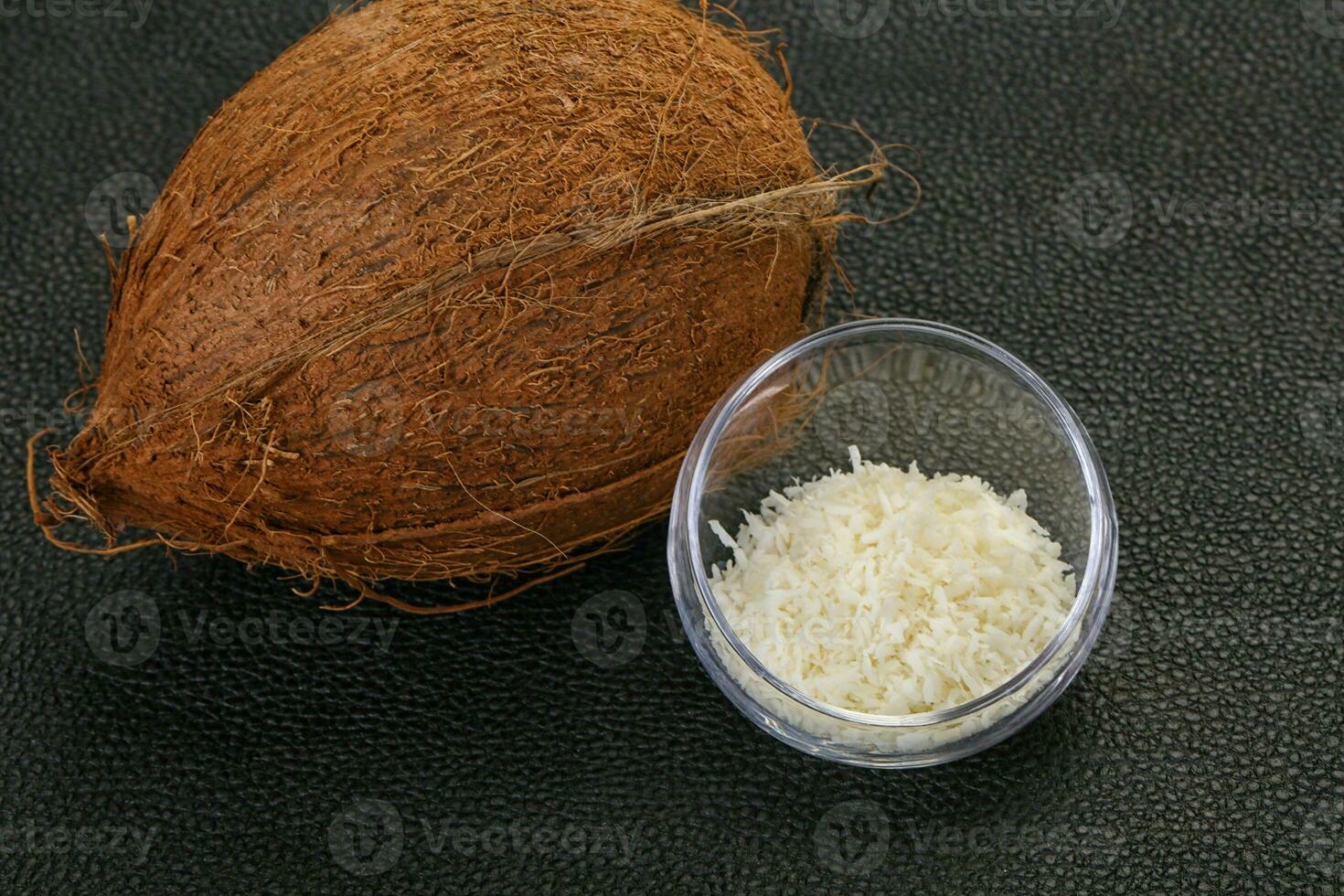 Coconut shredded chip with nut photo