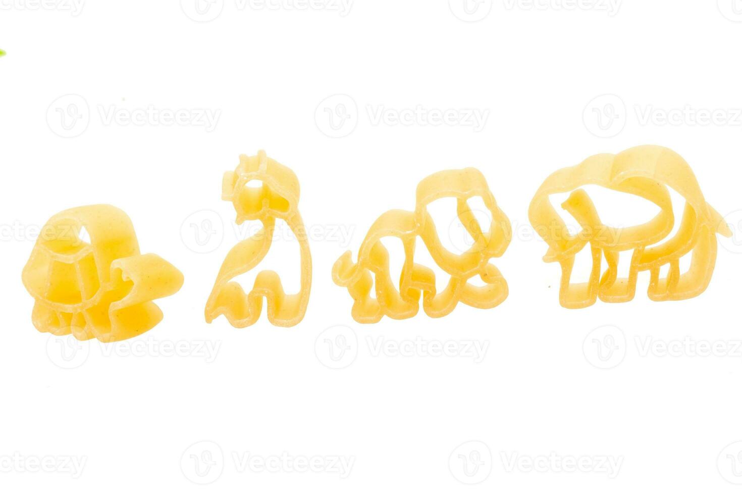 Raw macaroni isolated on white background photo