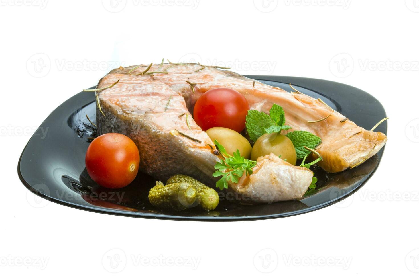 Trout grill isolated on white photo