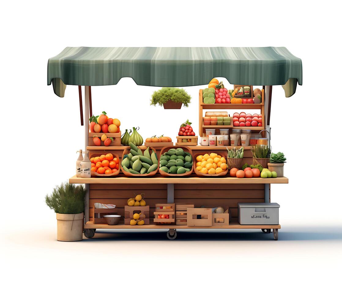 Mini shop illustration on white background photo