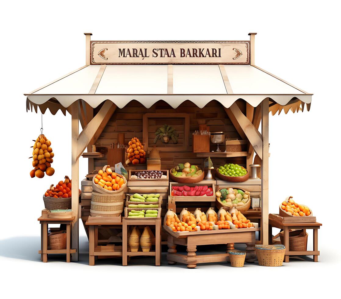 Mini shop illustration on white background photo