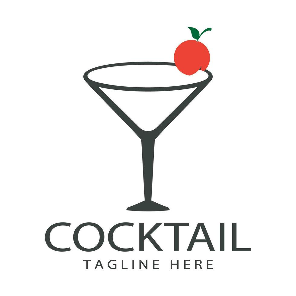 Vector Simple Logo Cocktail