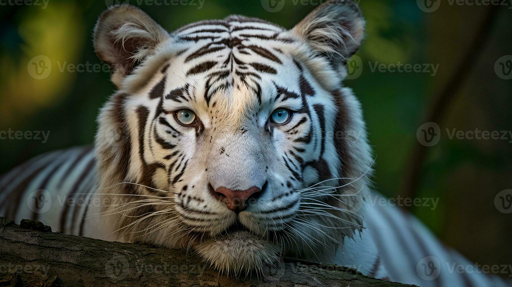 AI Generative of Bengal white tiger is under the endangered species photo