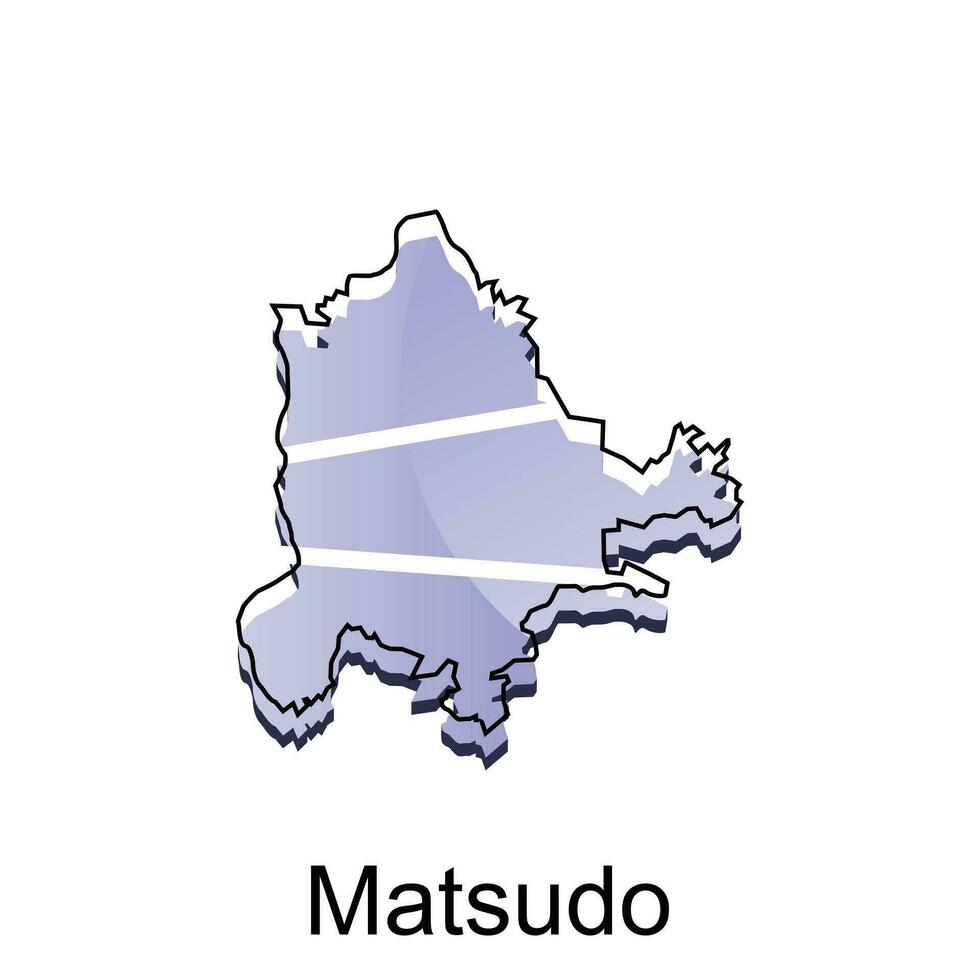 mapa ciudad de matsudo diseño, alto detallado vector mapa - Japón vector diseño modelo