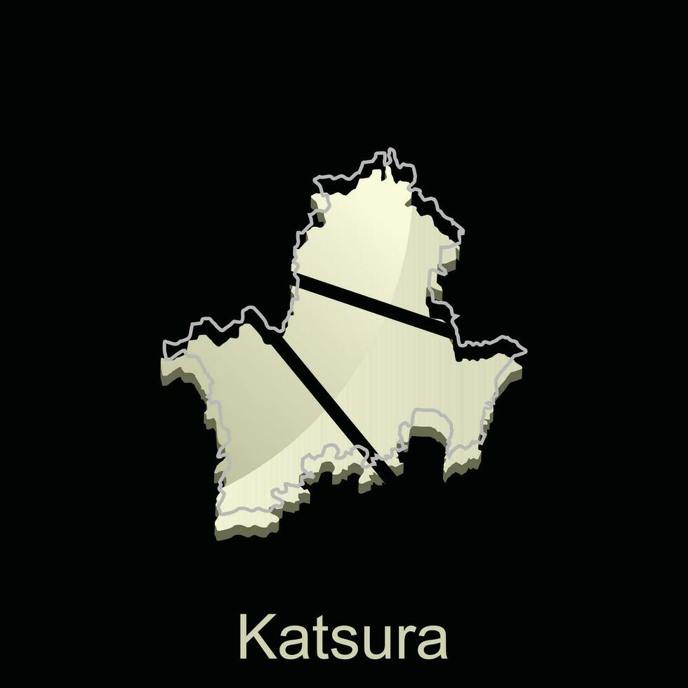 mapa ciudad de katsura diseño, alto detallado vector mapa - Japón vector diseño modelo