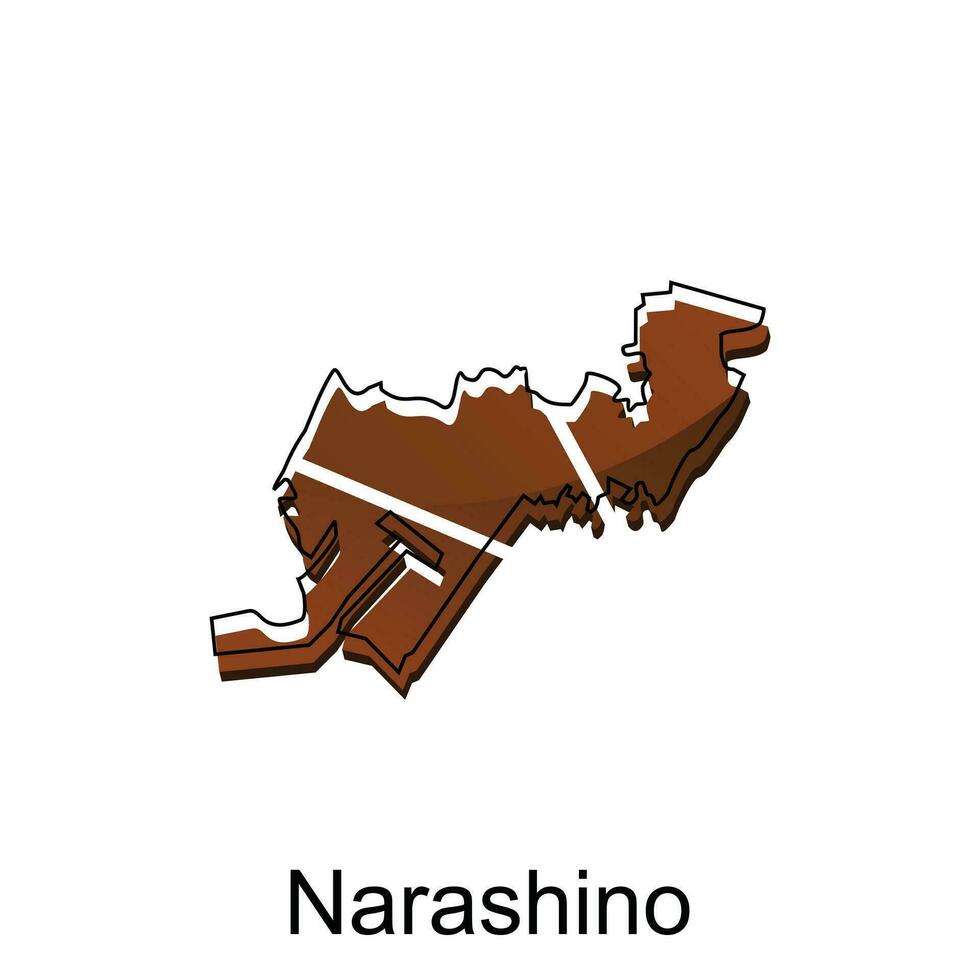 Map City of Narashino design, High detailed vector map - Japan Vector Design Template