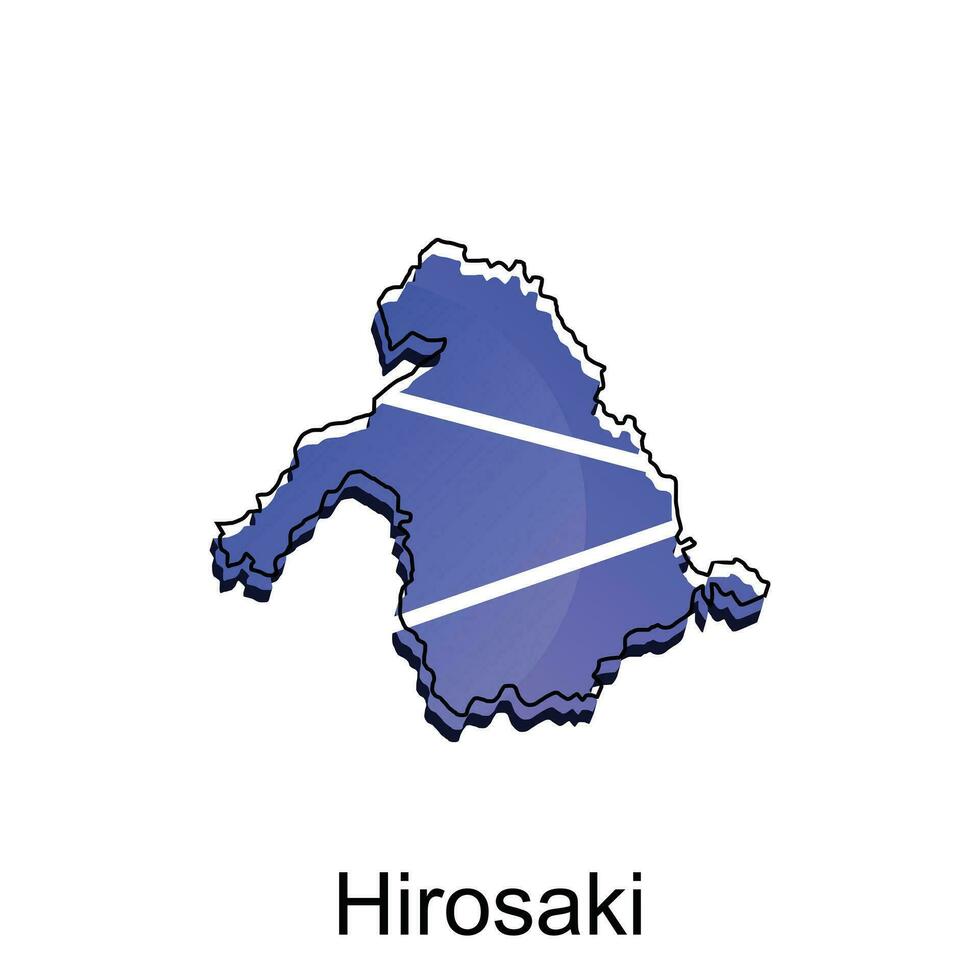 Map City of Hirosaki design, High detailed vector map - Japan Vector Design Template