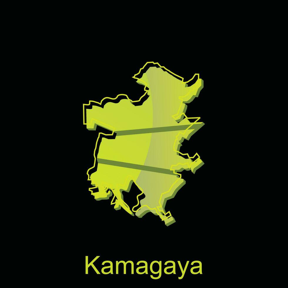 Map City of Kamagaya design, High detailed vector map - Japan Vector Design Template