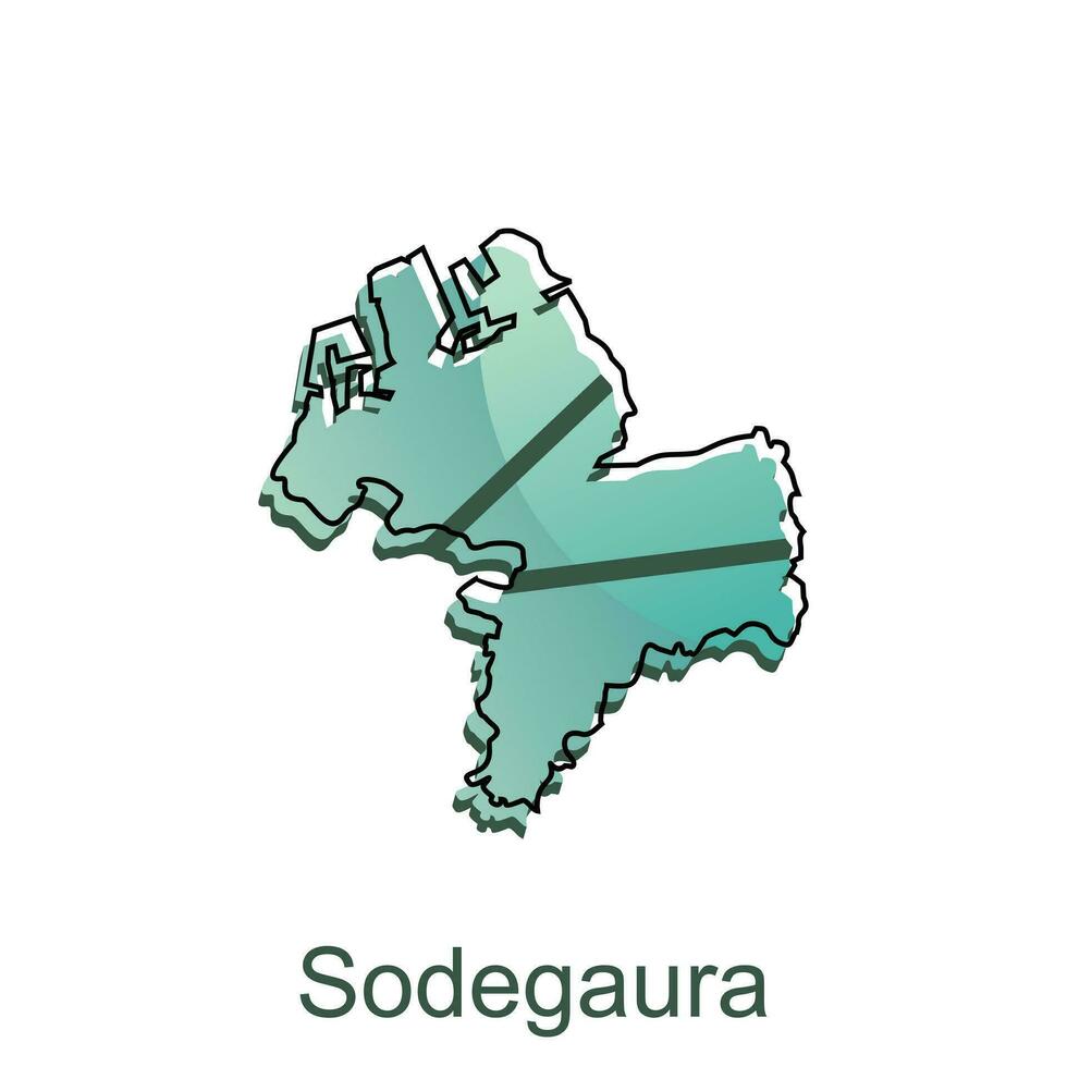 Map City of Sodegaura design, High detailed vector map - Japan Vector Design Template