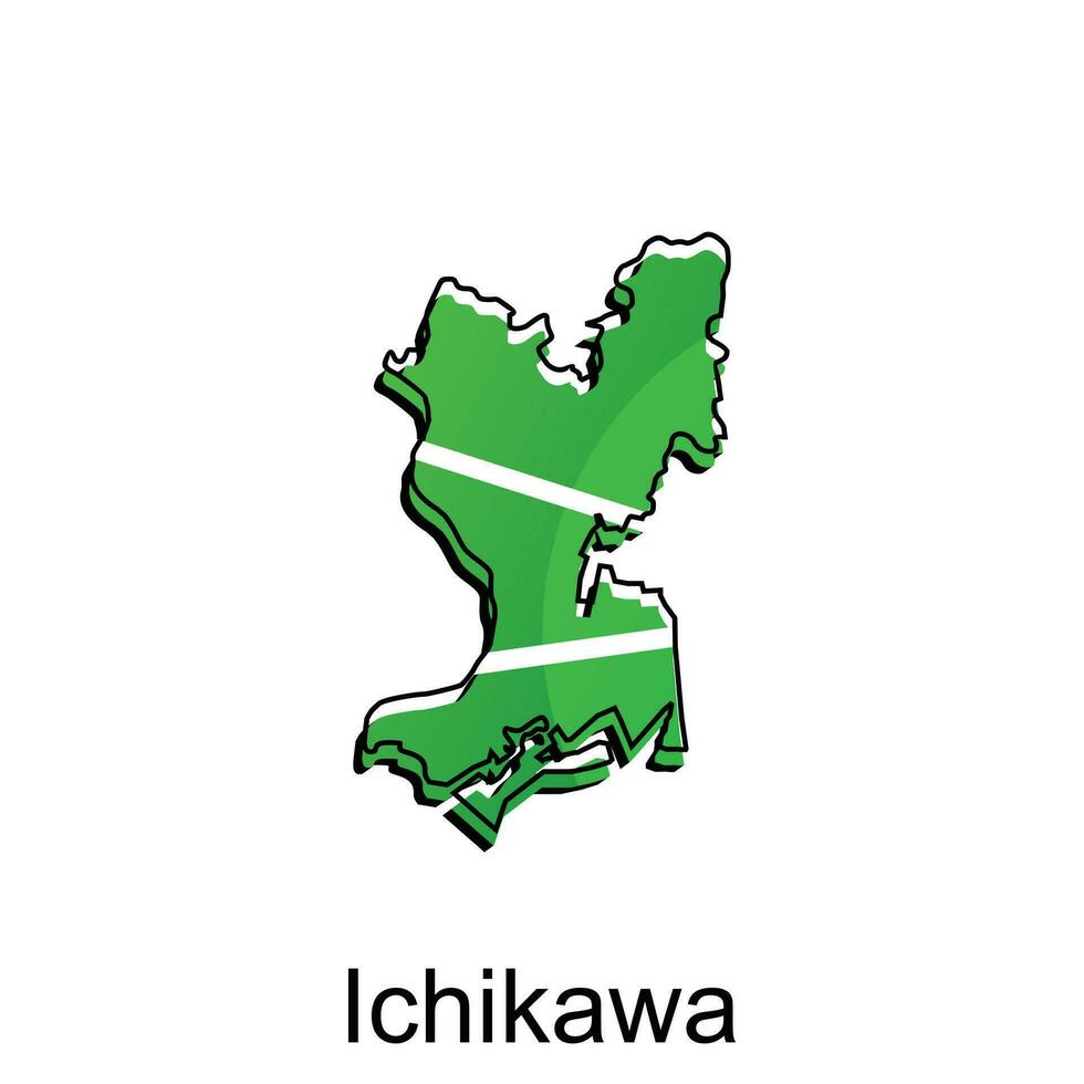 Map City of Ichikawa design, High detailed vector map - Japan Vector Design Template