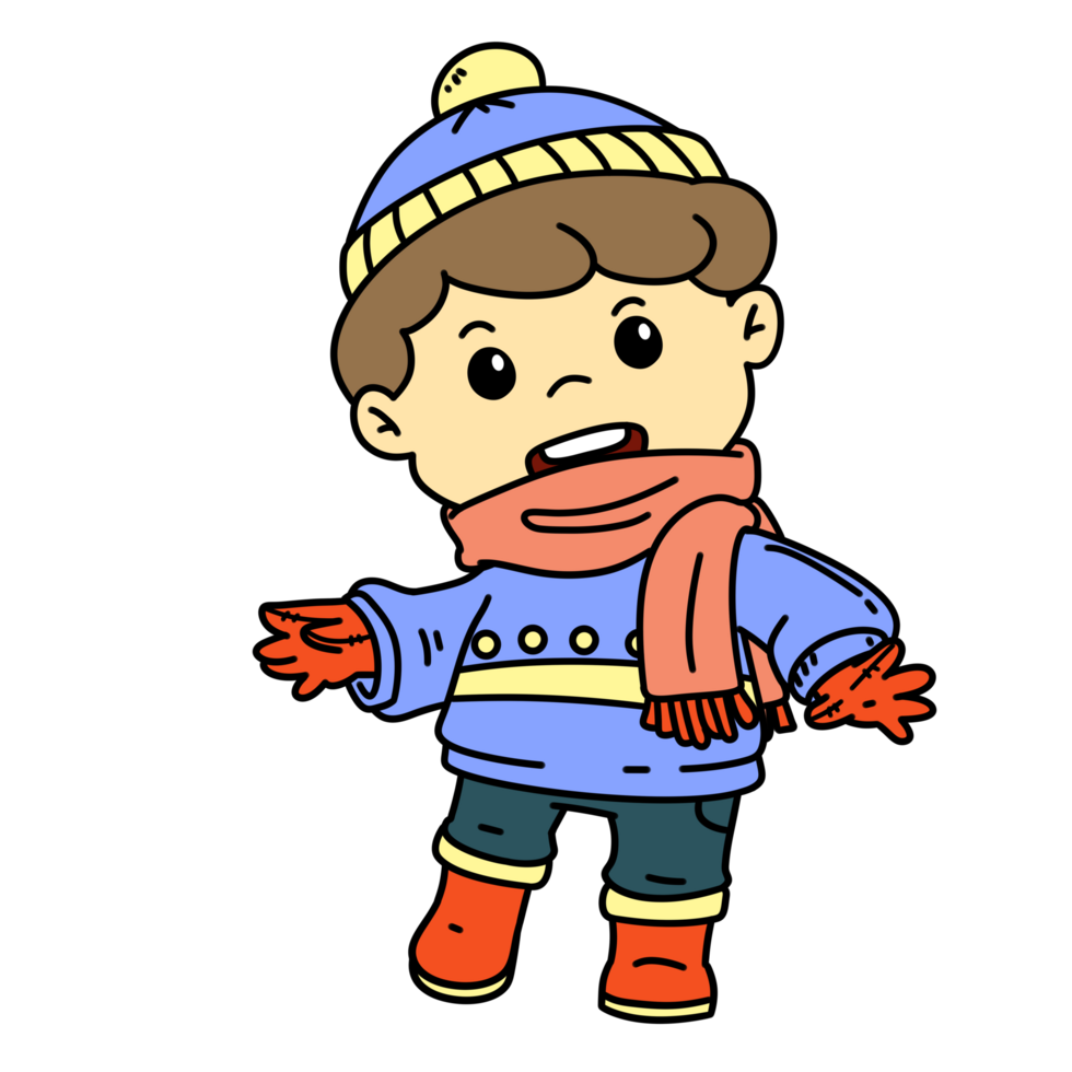 Winter Clothes Happy Kid Scarf Boy png