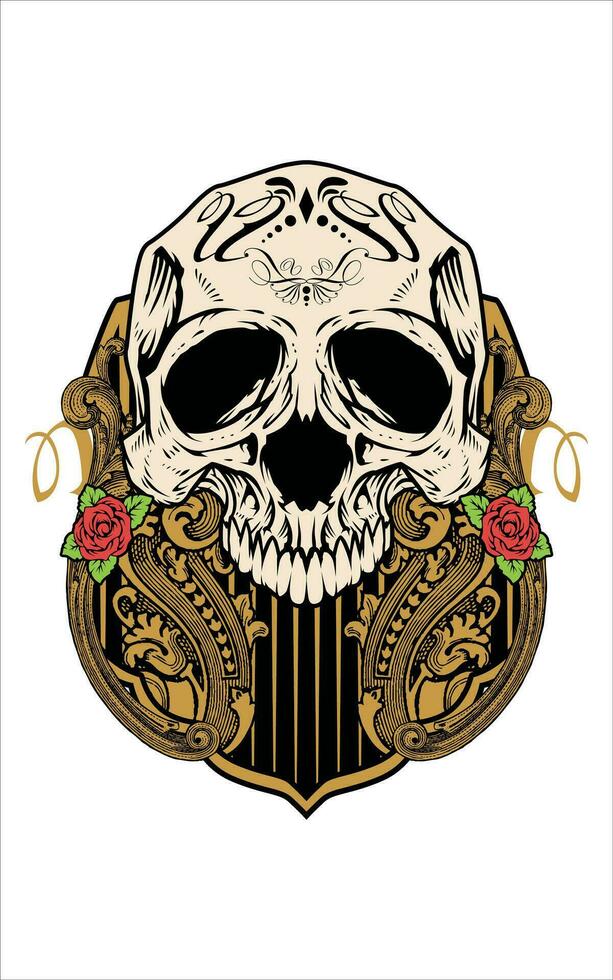 vector gangsta skull tattoo design