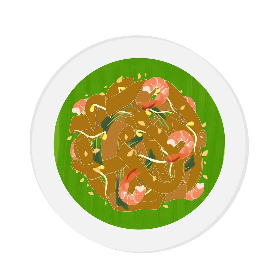 logo ilustración Mariscos kwetiaw kwetiau carbonizarse kway teow vector